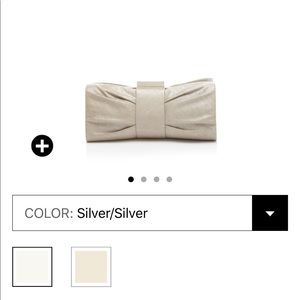 Metallic bow-pleat clutch!